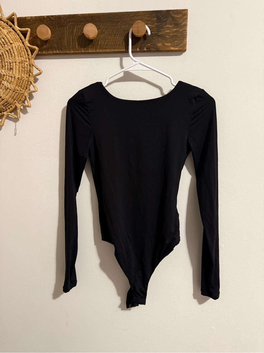 Aeropostale Black Long-Sleeve One-Piece Bodysuit